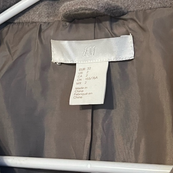 H&M Tan/Beige/Brown Double Breasted Jacket pea coat trench coat - Picture 5 of 5